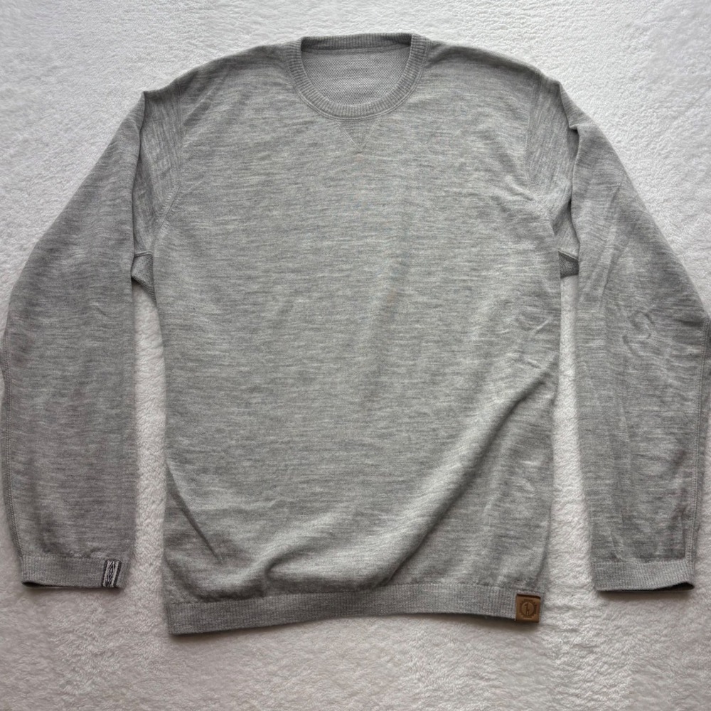 Paka Royal Alpaca Blend Crewneck Sweater Heather Gray XXL Handmade Breathable